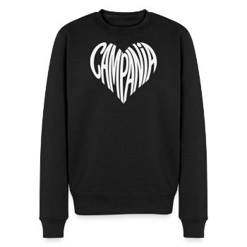 Typographie du cœur de Campanie - Pull Premium bio Homme - noir - Devant - Nico (187cm)