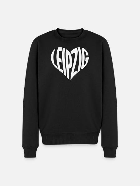 Leipzig Heart Typo - Men's Premium Organic Jumper - black