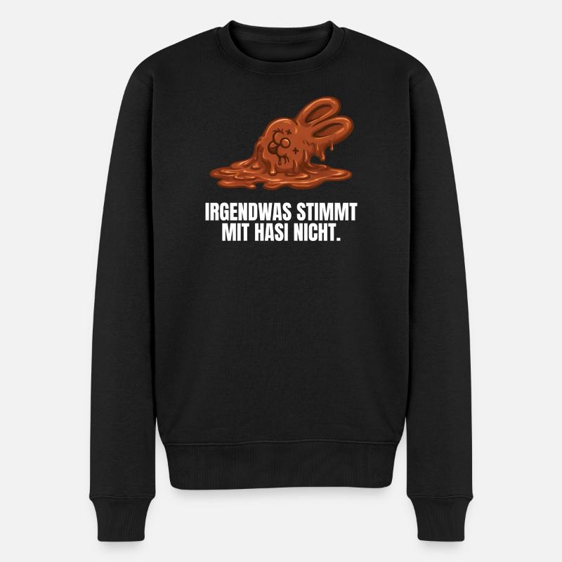 Schokoladenhase Ostern - Männer Premium Bio Pullover - Schwarz