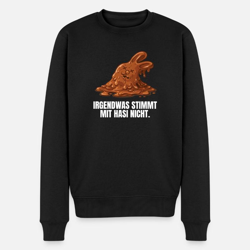Schokoladenhase Ostern Hasi - Männer Premium Bio Pullover - Schwarz