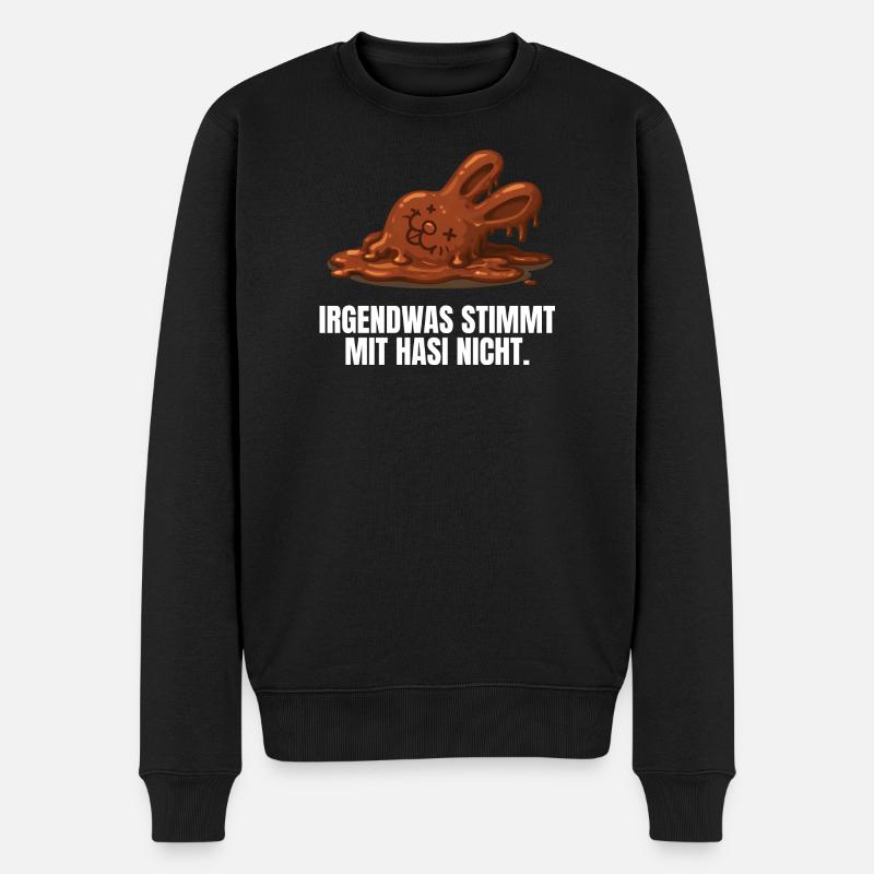 Hasi Ostern Schokohase lustig - Männer Premium Bio Pullover - Schwarz