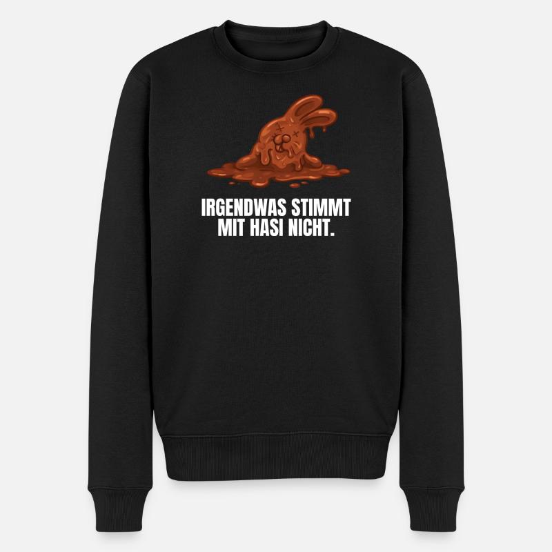 Pâques du lapin en chocolat - Pull Premium bio Homme - noir