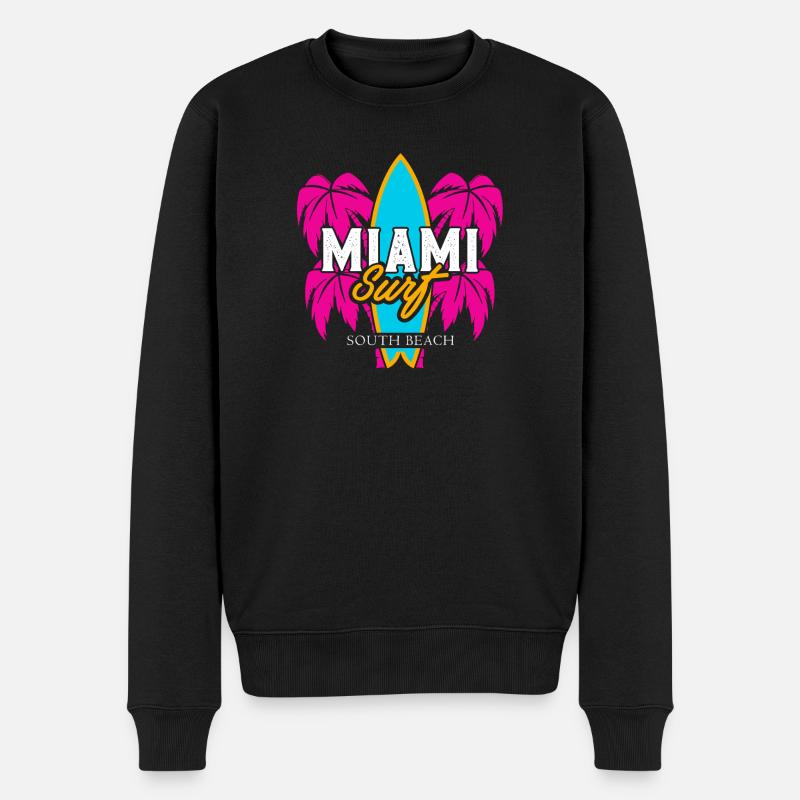 Conception de Miami Surf South Beach - Pull Premium bio Homme - noir