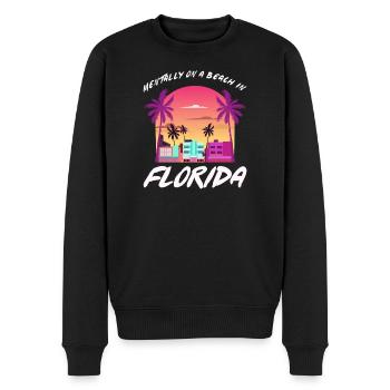 Florida Retro Sonnenuntergang Strandvibe - Männer Premium Bio Pullover - Schwarz - Vorne - Nico (187cm)