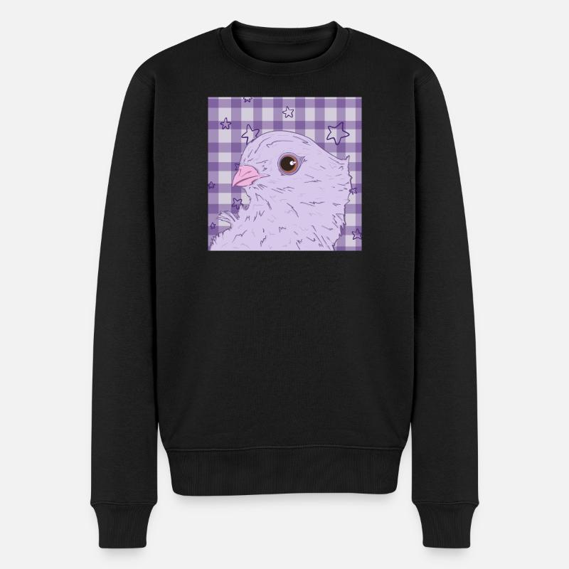 hübsche pink lila Taube - Männer Premium Bio Pullover - Schwarz