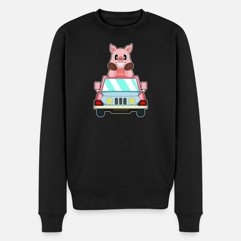Pig Car - Pull Premium bio Homme - noir