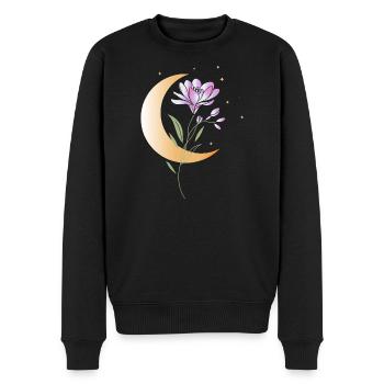 Freesie mit Halbmond und Sternen Illustration  - Männer Premium Bio Pullover - Schwarz - Vorne - Nico (187cm)