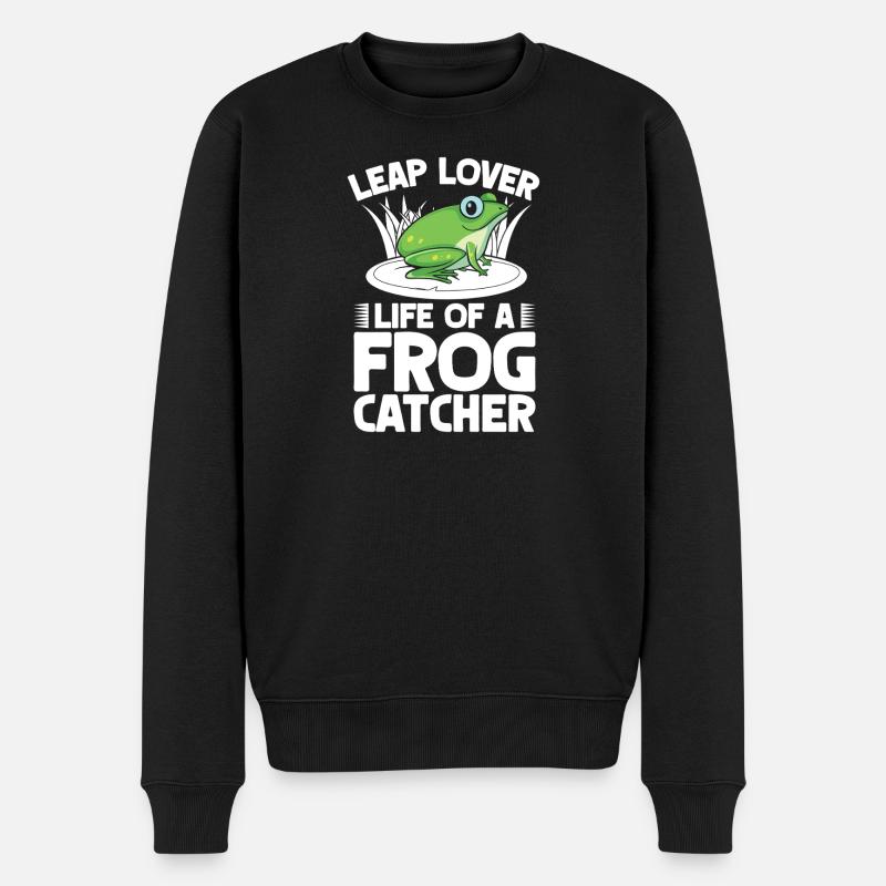 Trape-grenouilles, Saute-Saute-Grenouille Amoureuse - Pull Premium bio Homme - noir