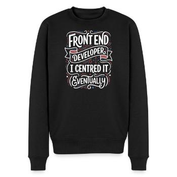 Frontend Entwickler Zentrisch Gestaltet - Männer Premium Bio Pullover - Schwarz - Vorne - Nico (187cm)