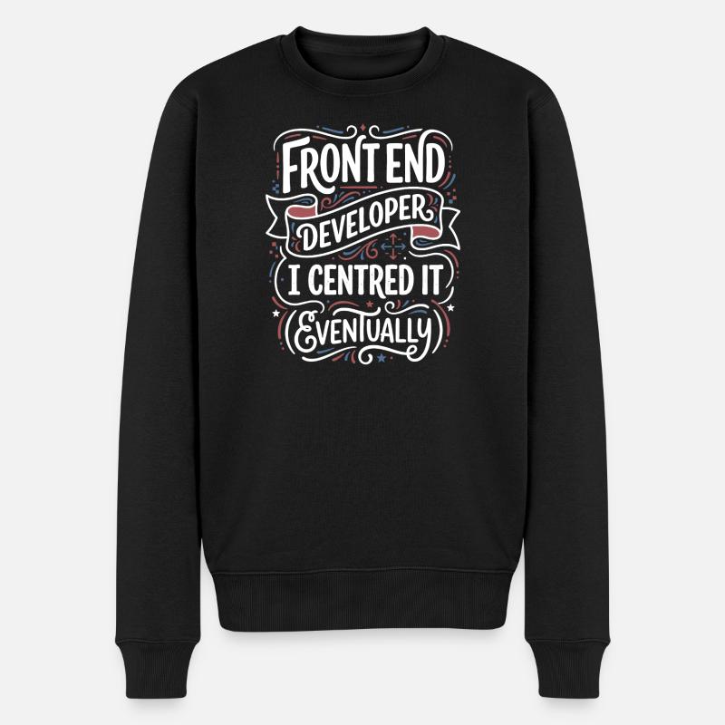 Frontend Entwickler Zentrisch Gestaltet - Männer Premium Bio Pullover - Schwarz