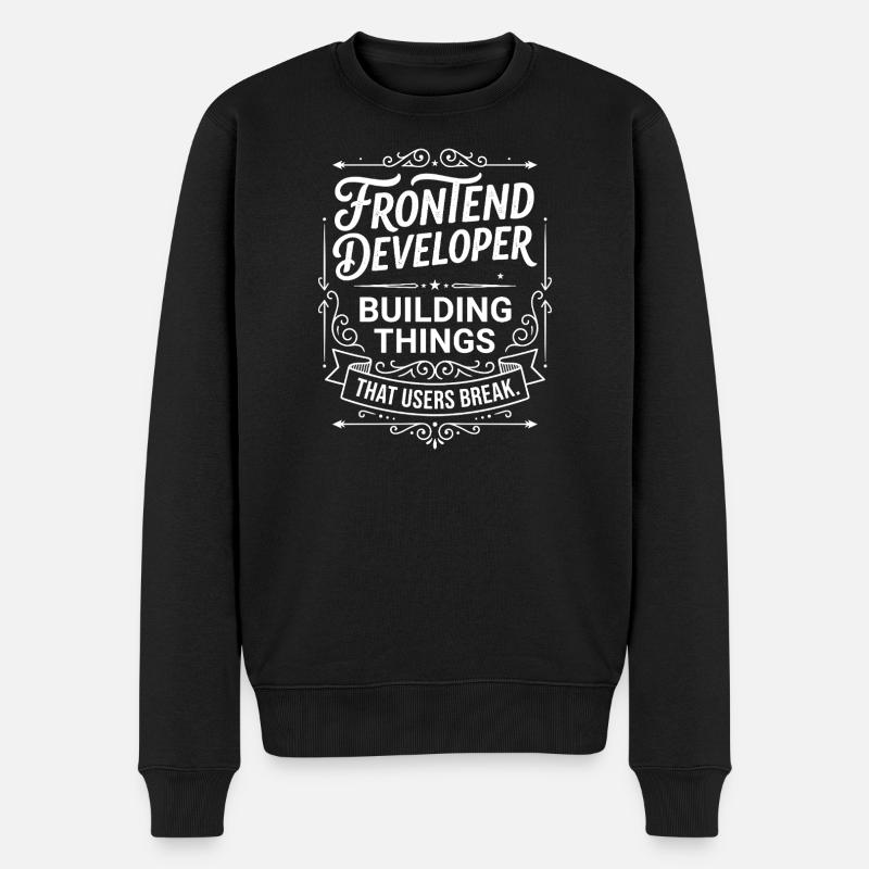 Frontend developer builds things - Men's Premium Organic Jumper - black