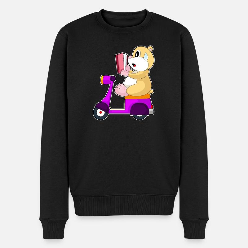 Hamster Motorroller - Männer Premium Bio Pullover - Schwarz