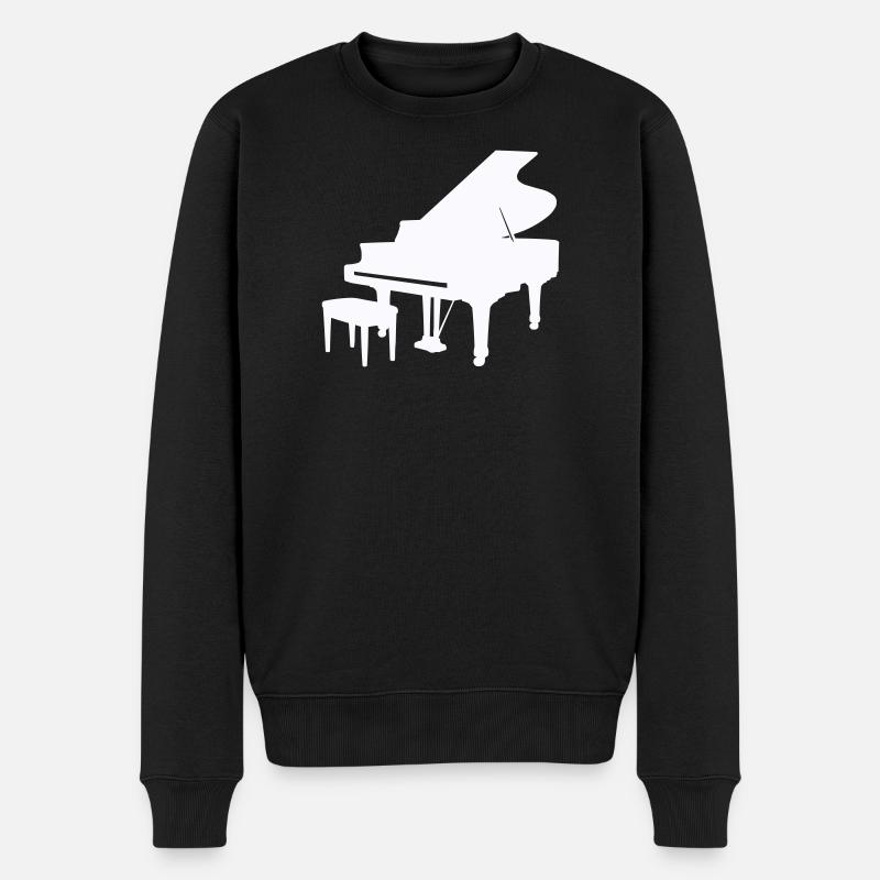 Piano Silhouette Monochrome - Pull Premium bio Homme - noir