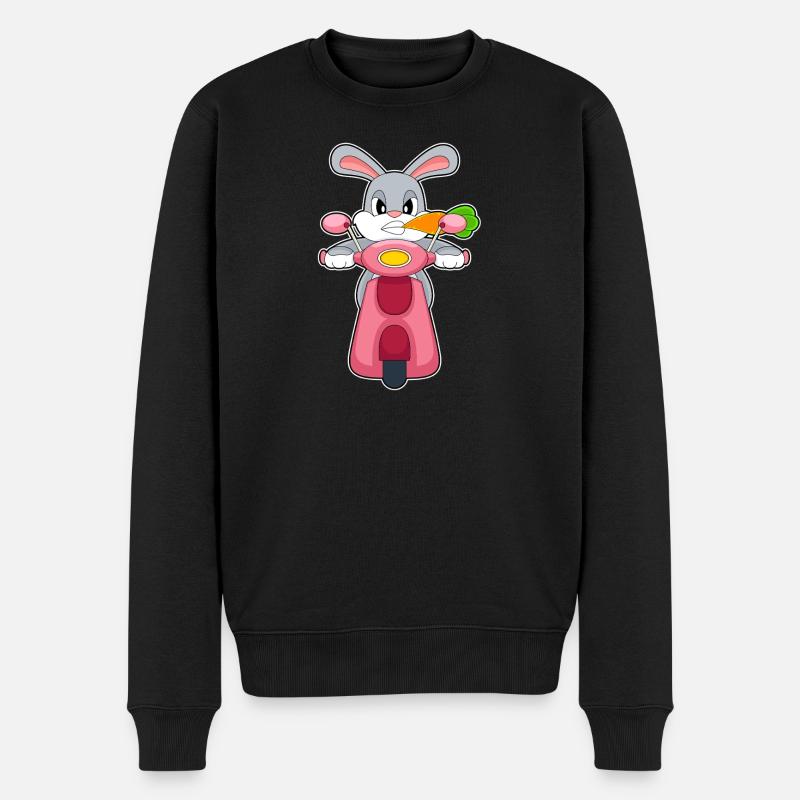 Hase Motorroller - Männer Premium Bio Pullover - Schwarz