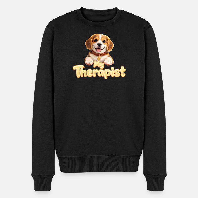 Beagle My Therapist - Männer Premium Bio Pullover - Schwarz