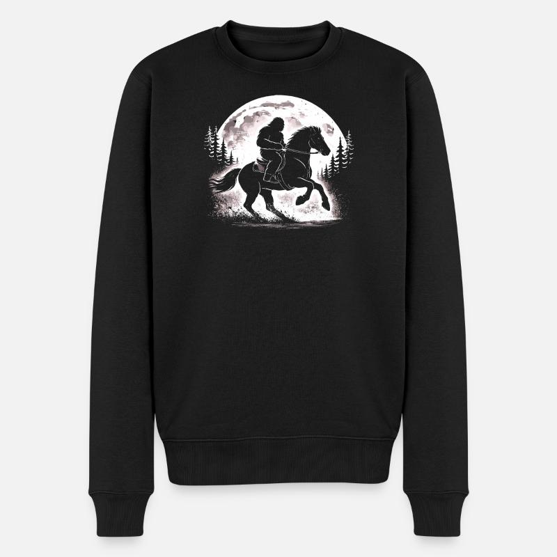 Bigfoot Reiten - Männer Premium Bio Pullover - Schwarz