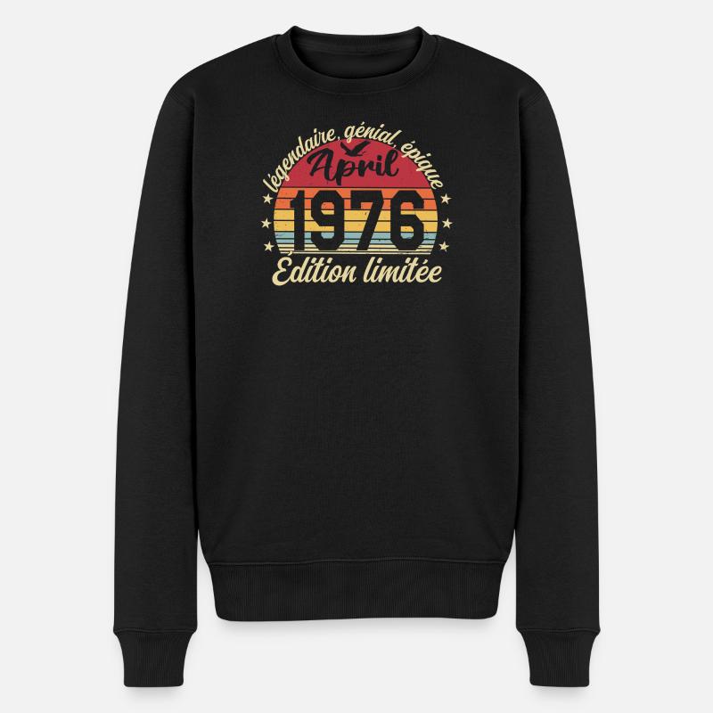 1976 avril Anniversaire avril 1976 - Pull Premium bio Homme - noir