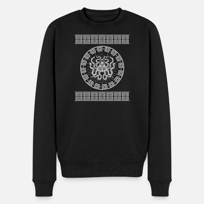 Kryptischer Tentakelstern - Männer Premium Bio Pullover - Schwarz