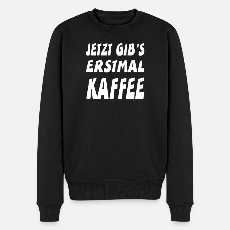 Kaffee - Männer Premium Bio Pullover - Schwarz