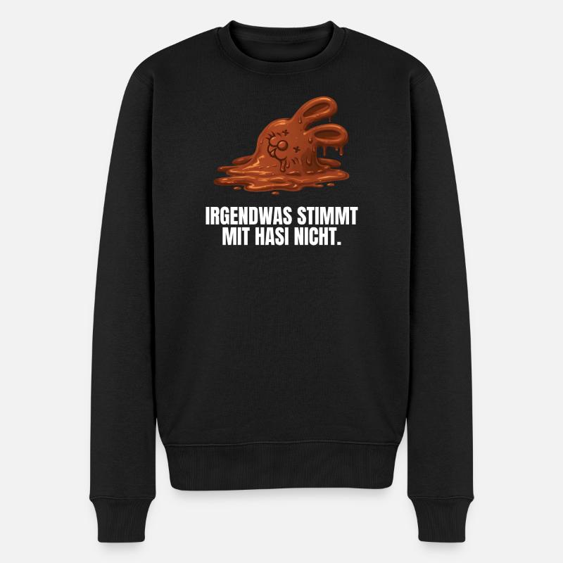 Something's wrong with bunny Easter - Men's Premium Organic Jumper - black