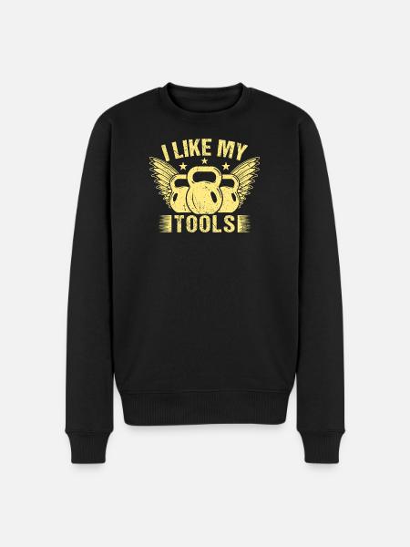 Fitnessentusiaster Jeg kan godt lide mine værktøjer calisthenics-gym - Økologisk premium-sweatshirt til mænd - sort