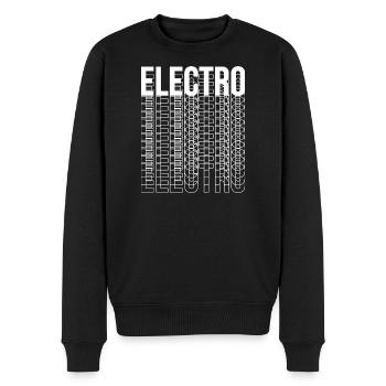 Electro music typography design logo - Men's Premium Organic Jumper - black - Front - Nico (187cm)