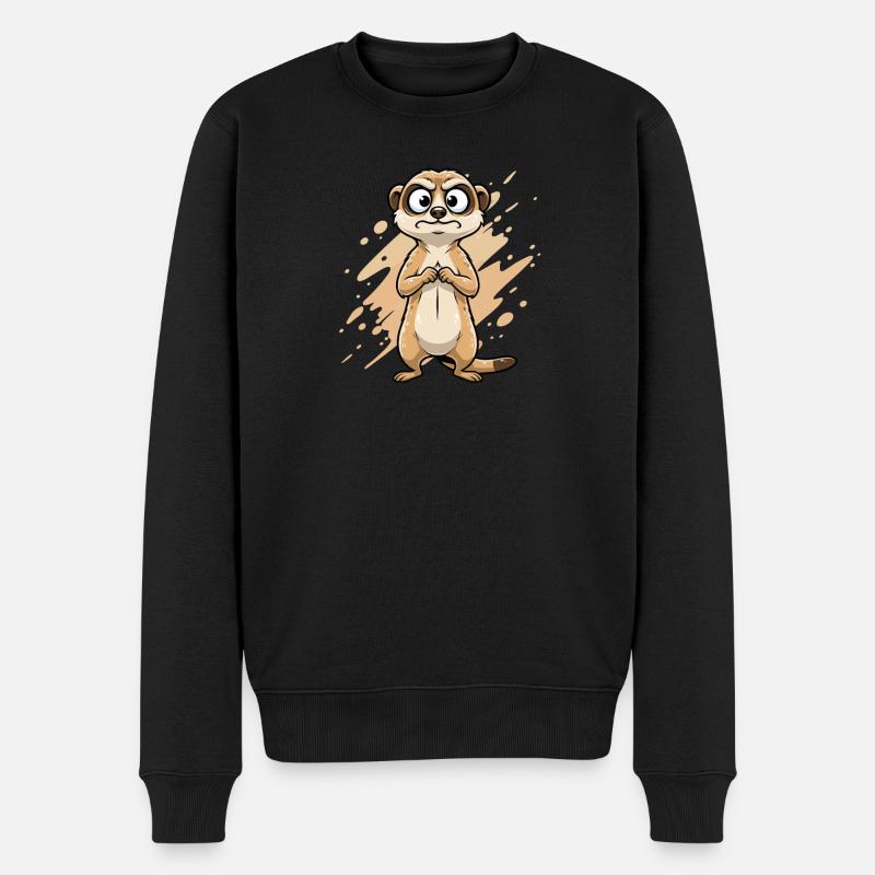 Caricature de Suricate Douteuse - Pull Premium bio Homme - noir