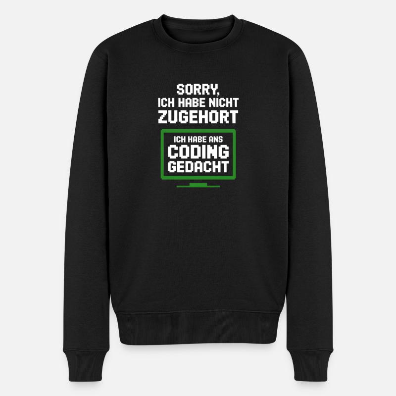 Coding Monitor Tee - Männer Premium Bio Pullover - Schwarz