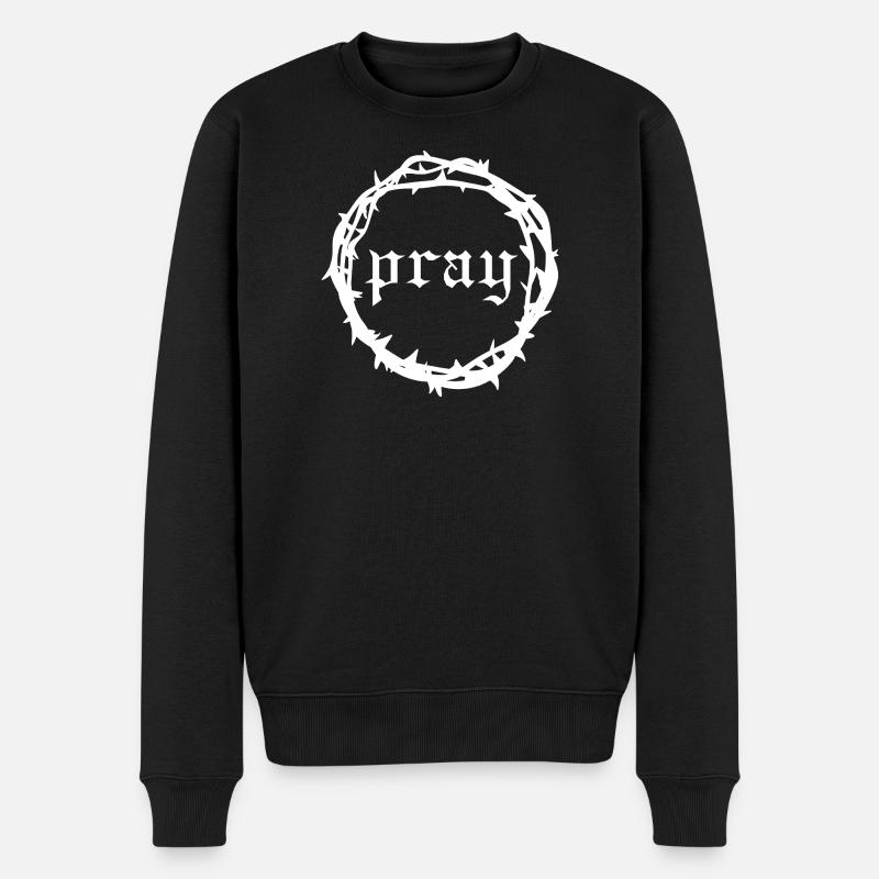 Couronne d’épines priez - Pull Premium bio Homme - noir