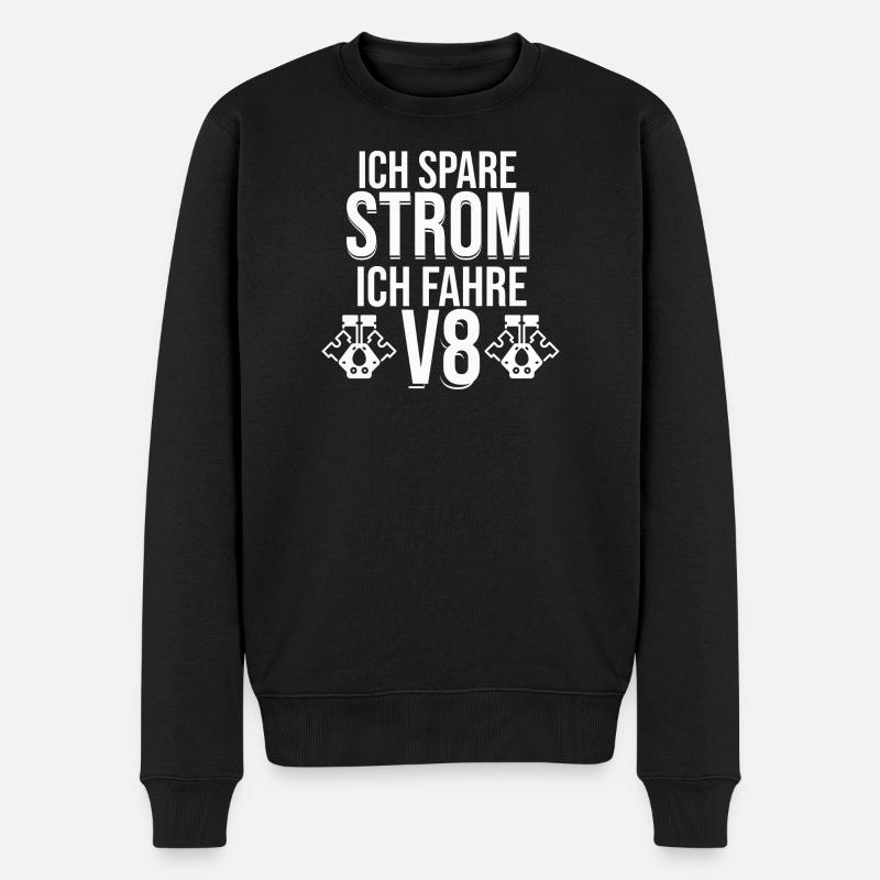 Autoliebhaber Shirt - V8 Shirt  - Männer Premium Bio Pullover - Schwarz