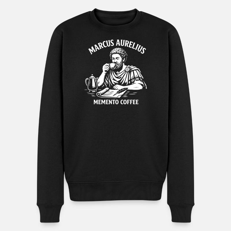 Marcus Aurelius Memento Coffee - Pull Premium bio Homme - noir