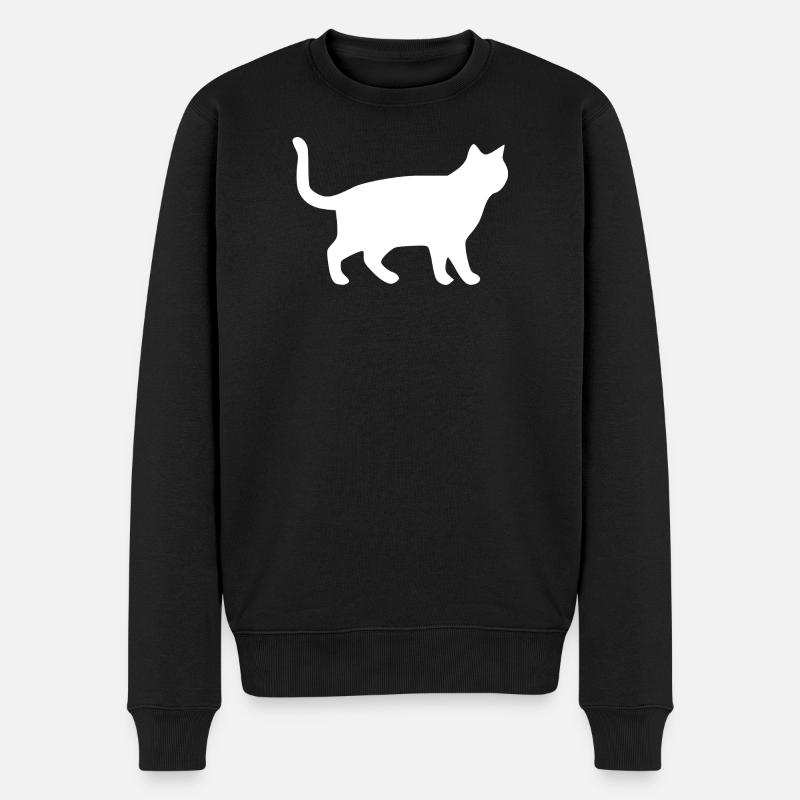 Cadeau Silhouettes de chats chats blancs - Pull Premium bio Homme - noir