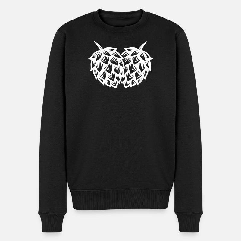 Hopfen Symbol Bier - Männer Premium Bio Pullover - Schwarz