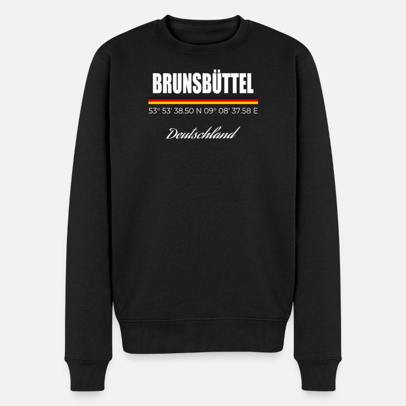 Brunsbüttel  - Männer Premium Bio Pullover - Schwarz