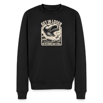Funny Christian Jonah - Männer Premium Bio Pullover - Schwarz - Vorne - Nico (187cm)