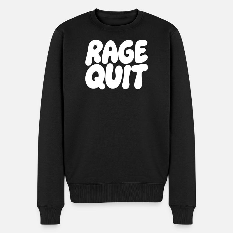 Rage Quit Bubble Schrift - Männer Premium Bio Pullover - Schwarz