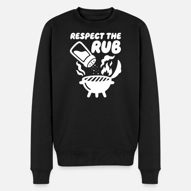 Respect the Rub BBQ Grill - Männer Premium Bio Pullover - Schwarz