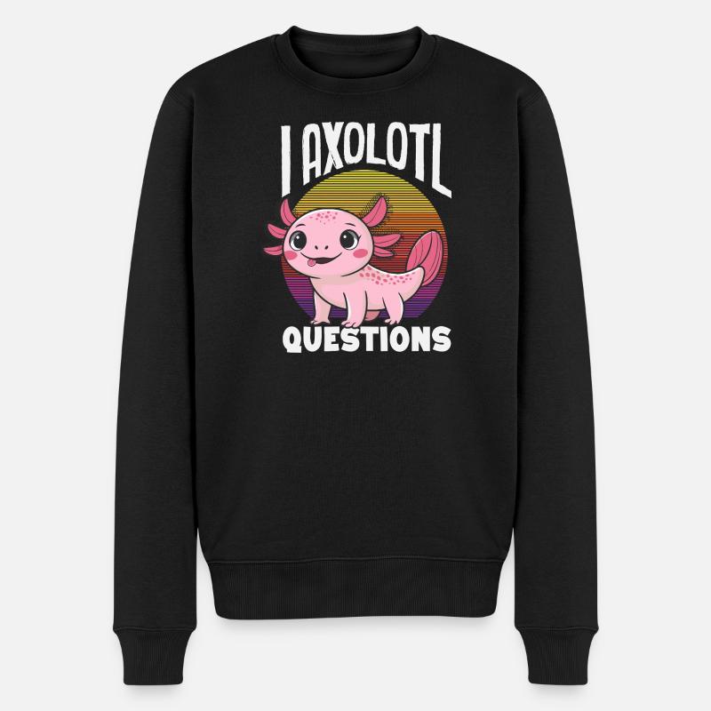 Süßes Axolotl Kawaii Axolotl Liebhaber - Männer Premium Bio Pullover - Schwarz