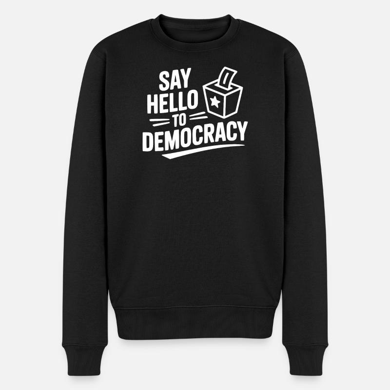 Dites bonjour à la démocratie - Pull Premium bio Homme - noir