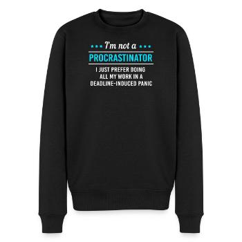 Faulheit Prokrastination Faulenzer Faul - Männer Premium Bio Pullover - Schwarz - Vorne - Nico (187cm)