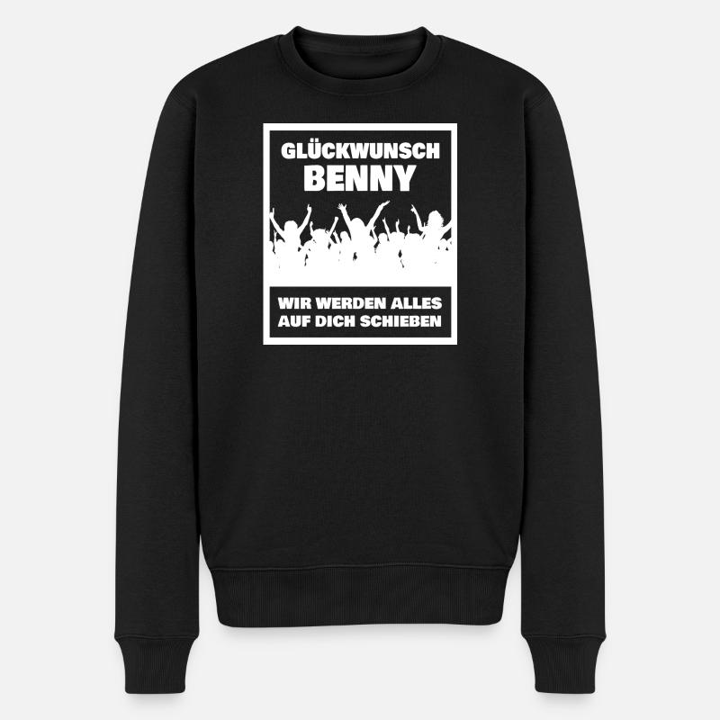 Benny - Männer Premium Bio Pullover - Schwarz