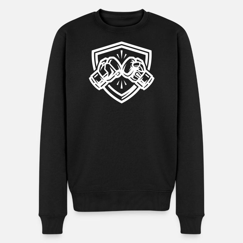 Boxhandschuhe Wappen - Männer Premium Bio Pullover - Schwarz