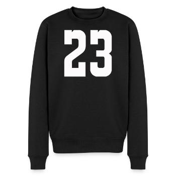 23 - Men's Premium Organic Jumper - black - Front - Nico (187cm)