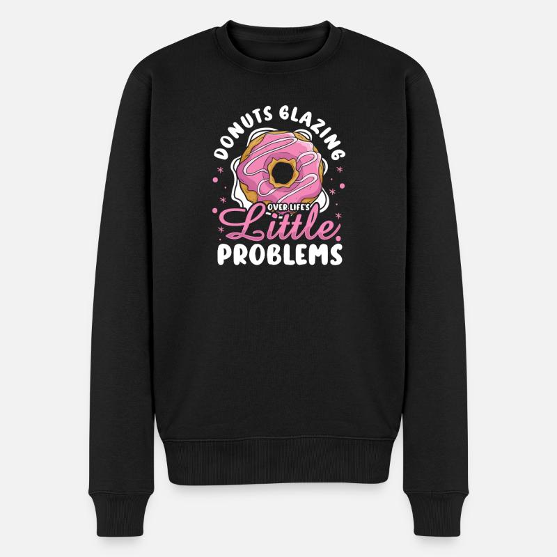 Donut Fastfood - Männer Premium Bio Pullover - Schwarz