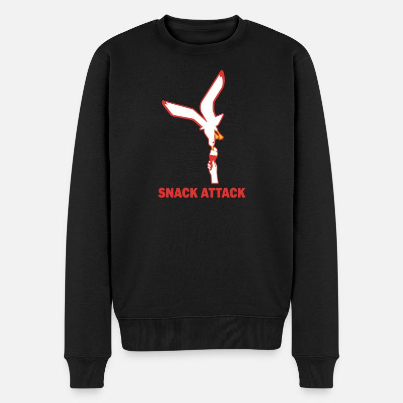 Snack Attack Möwe Eis - Männer Premium Bio Pullover - Schwarz