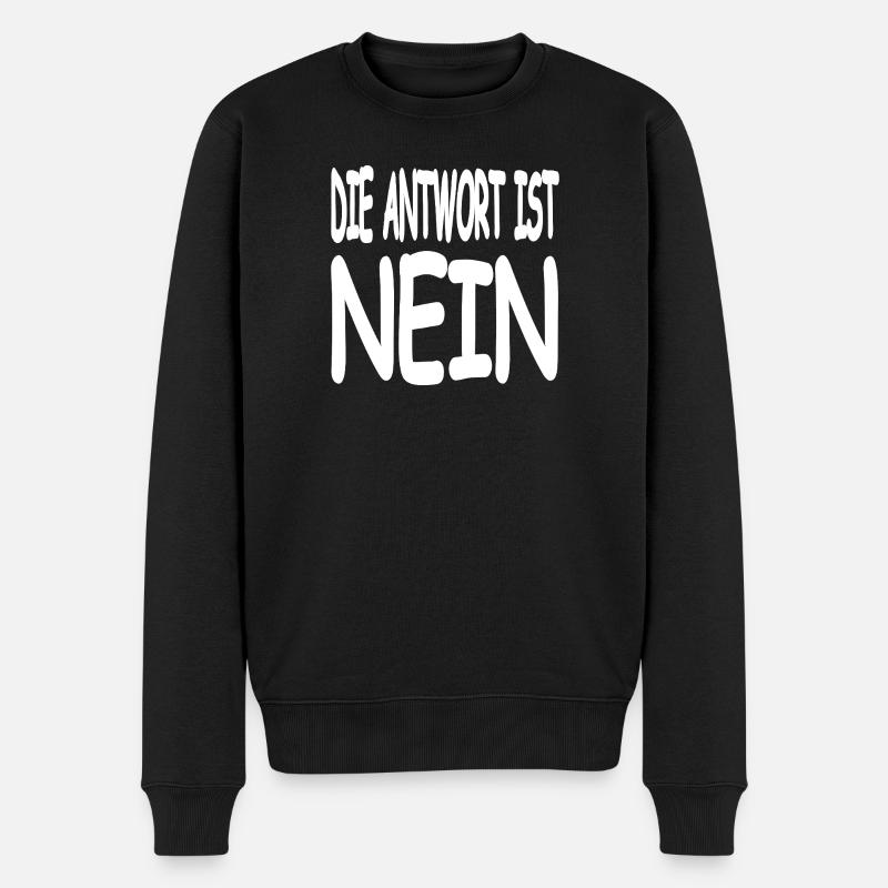 Nein - Männer Premium Bio Pullover - Schwarz