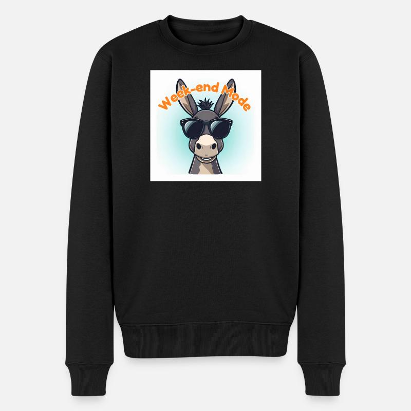 Esel-Wochenend-Mode - Männer Premium Bio Pullover - Schwarz