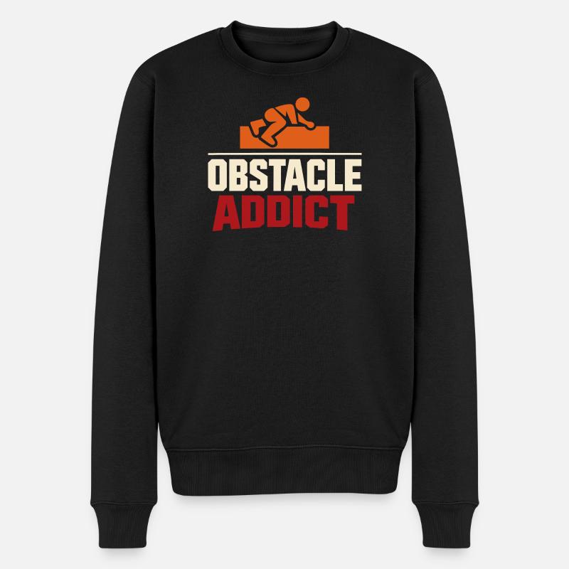 Hindernislauf-rennfahrer Hindernislauf Ocr - Männer Premium Bio Pullover - Schwarz