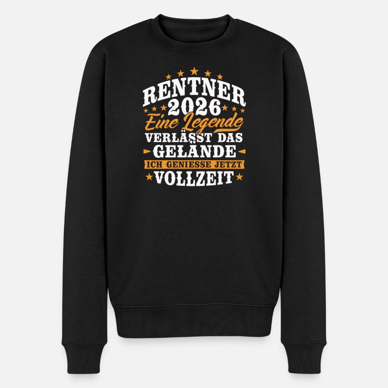 Rentner 2026 Rente Ruhestand Geschenk - Männer Premium Bio Pullover - Schwarz