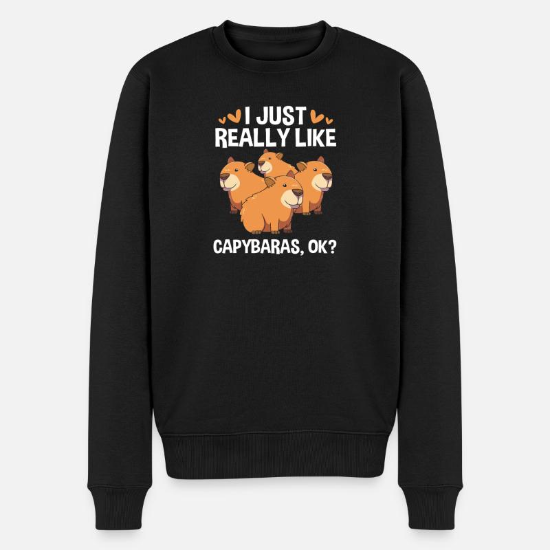 Capibara Capybara - Männer Premium Bio Pullover - Schwarz